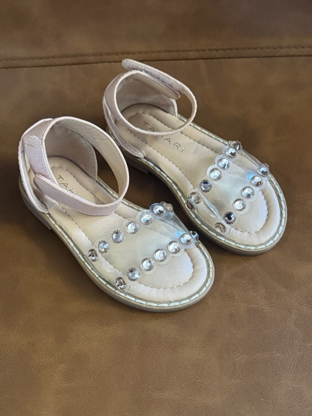 Girls' Pink Crystal Strap Sandals - Kids Shoes